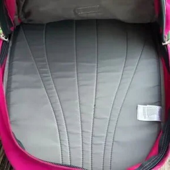 The North Face Vault Hiking Backpack Schoolbag Pink Lime Green Gray Used Cond Z7 - Picture 2 of 5